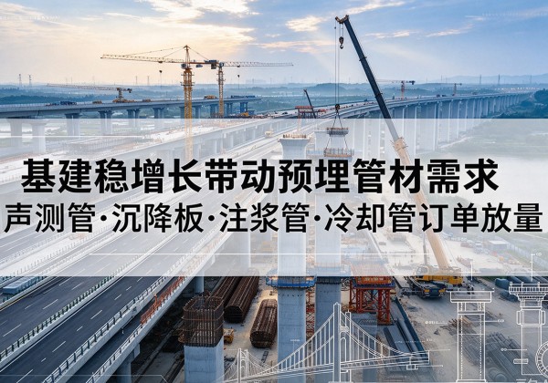 潘集基建稳增长带动预埋监测管材需求，声测管、沉降板、注浆管订单持续放量